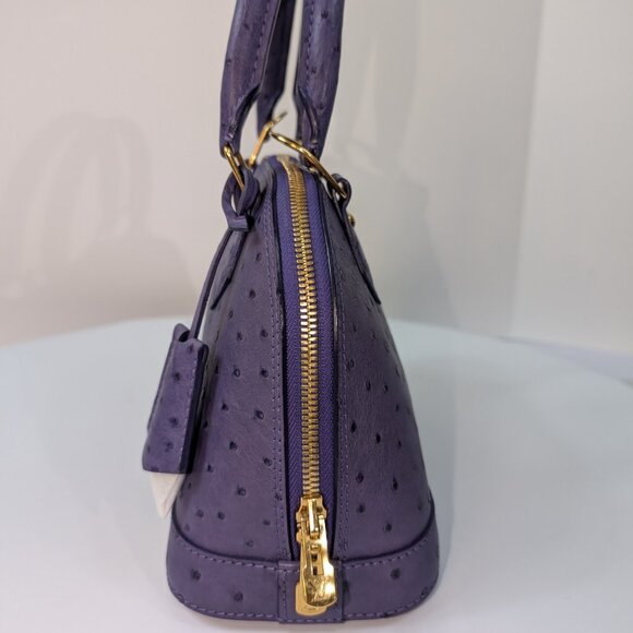 Louis Vuitton Purple Alma BB in Ostrich Leather - Picture 3 of 16